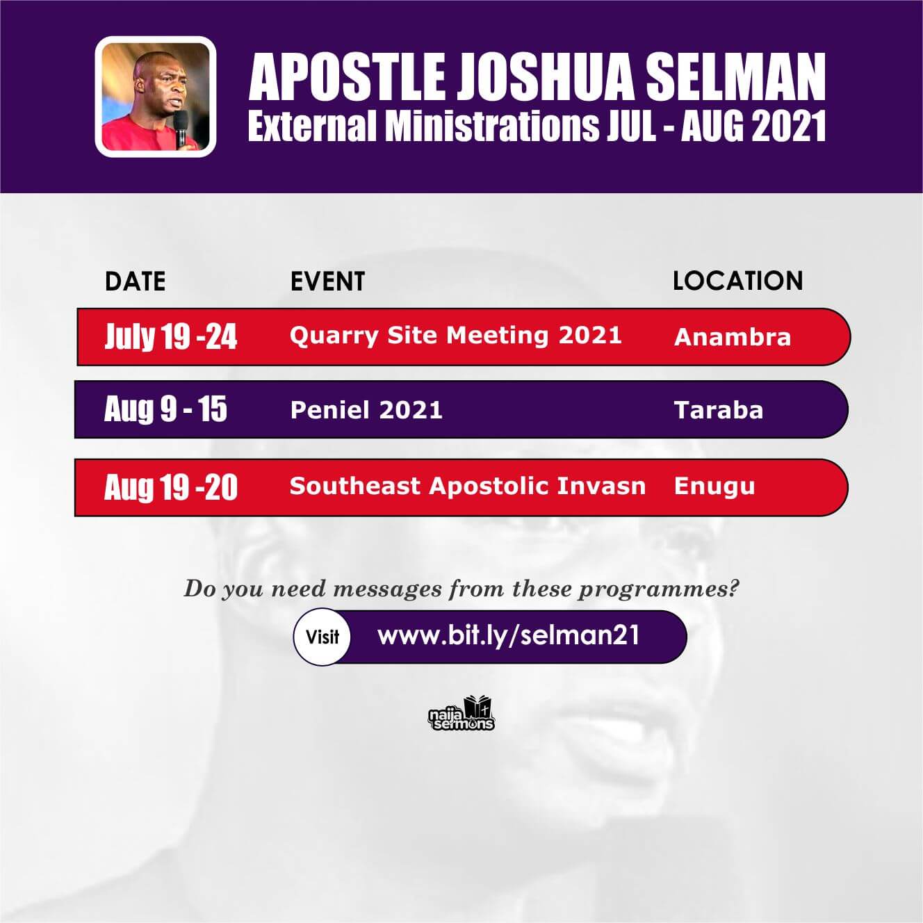 Download Apostle Joshua SELMAN 2021 Messages & Audio Sermons MP3 (January to December) 3