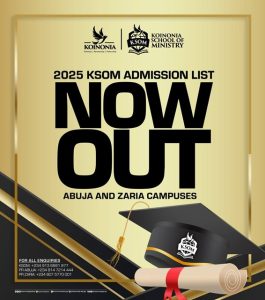 Koinonia School of Ministry (KSOM) Admission List 2025 is Out | Check Your Name Here 2