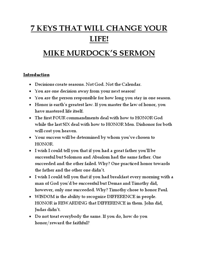 DOWNLOAD PDF: 7 Keys That Will Change Your Life by Dr. Mike Murdock 20