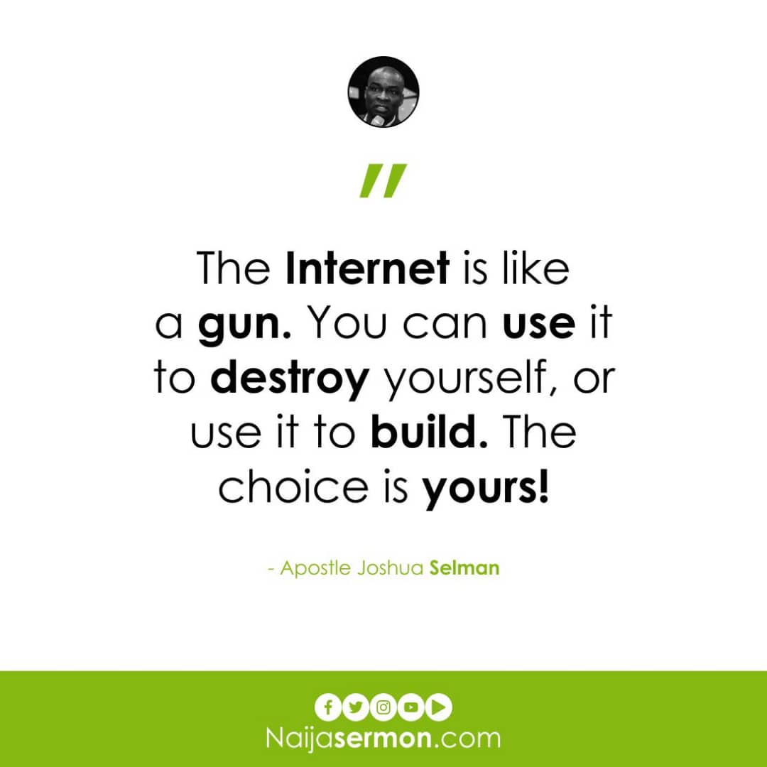 Quote of the day by Apostle Joshua Selman 20