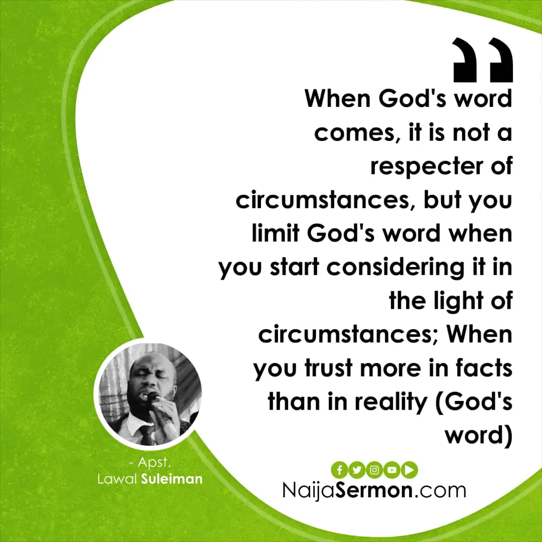 QUOTE OF THE DAY BY APOSTLE LAWAL SULEMAN 21