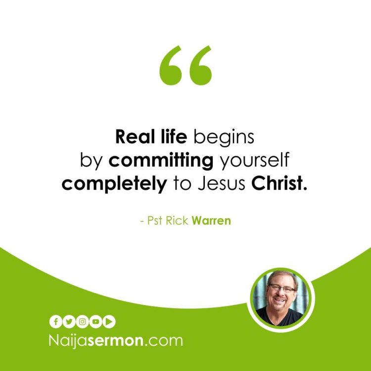 QUOTE OF THE DAY BY PST. RICK WARREN 1
