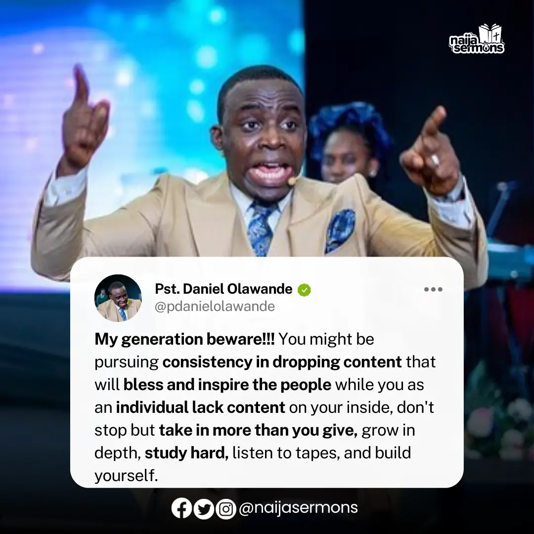 QUOTE OF THE DAY BY PST. DANIEL OLAWANDE