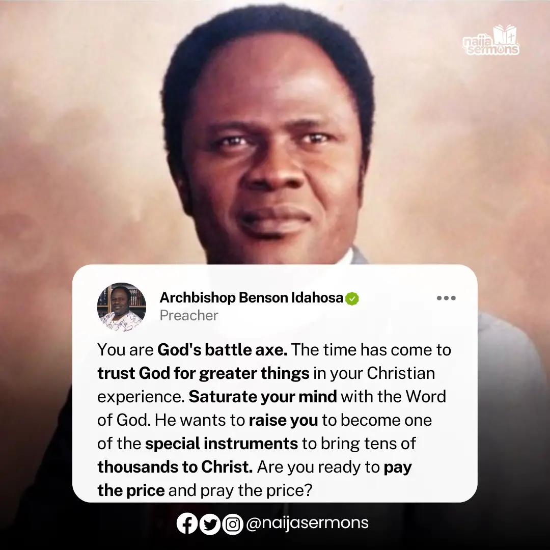 QUOTE OF THE DAY BY ARCHBISHOP BENSON IDAHOSA 1