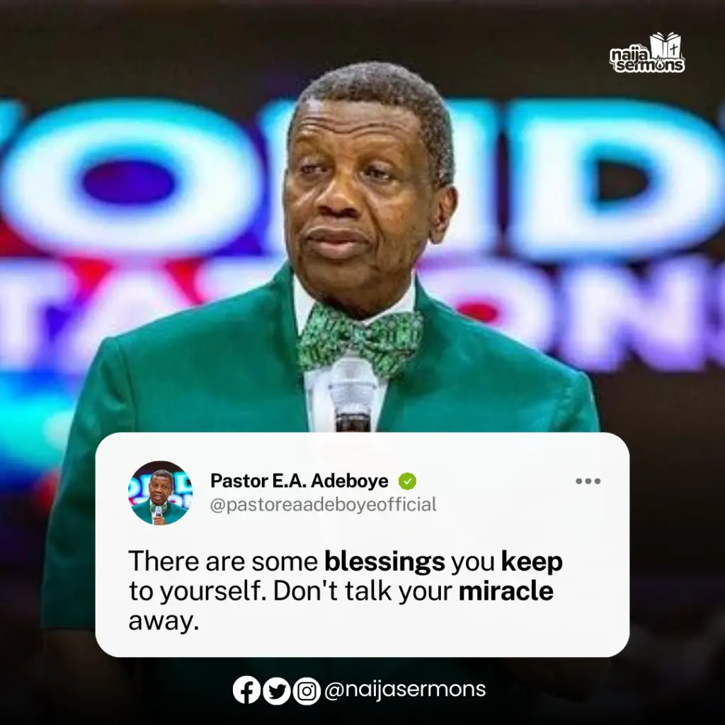 QUOTE OF THE DAY BY PASTOR E.A ADEBOYE 2