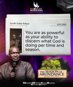 Download Audio: THE SEASON OF ABUNDANCE BY Apostle Joshua Selman 2