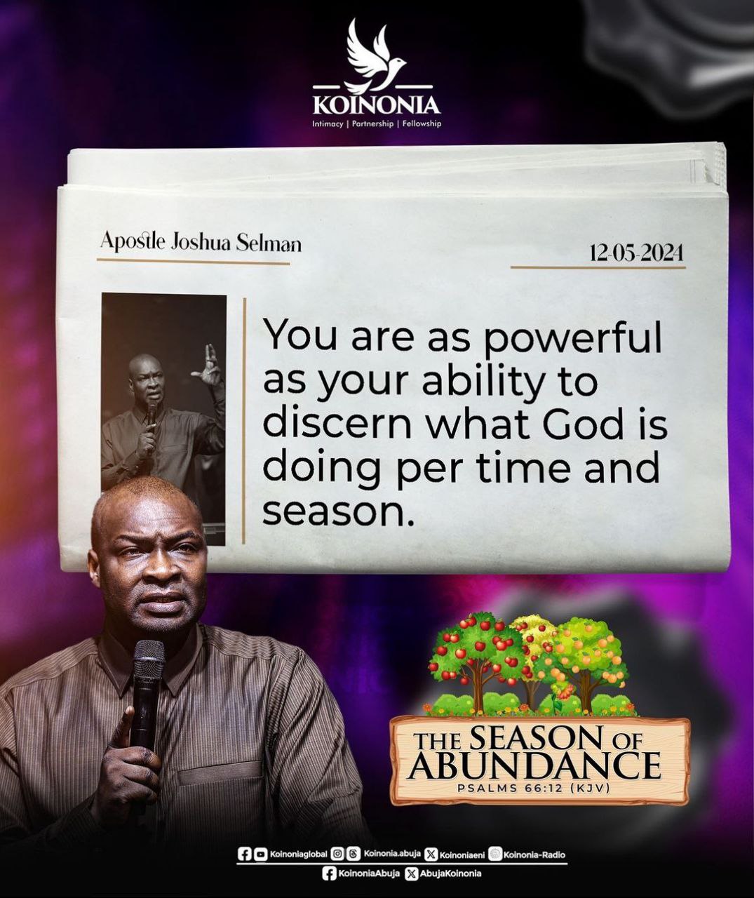 Download Audio: THE SEASON OF ABUNDANCE BY Apostle Joshua Selman 1