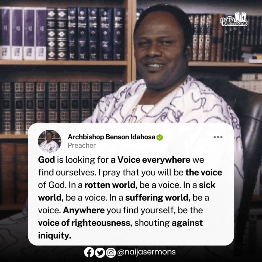 QUOTE OF THE DAY BY ARCHBISHOP BENSON IDAHOSA 29