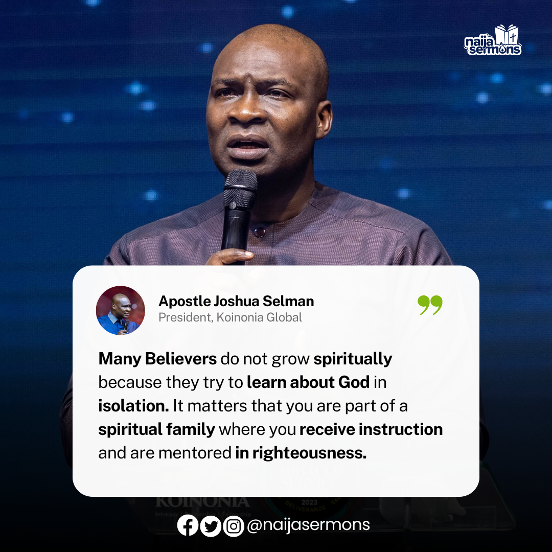 QUOTE OF THE DAY BY APOSTLE JOSHUA SELMAN » Naijasermons