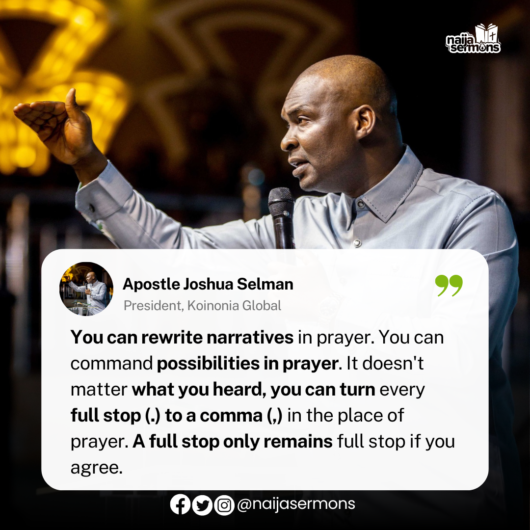 QUOTE OF THE DAY BY APOSTLE JOSHUA SELMAN 1