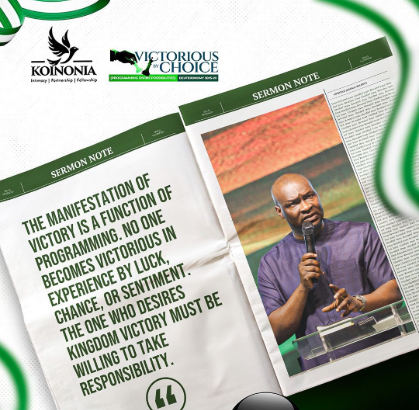 DOWNLOAD MP3: VICTORIOUS BY CHOICE (PROGRAMMING DIVINE POSSIBILITIES) BY Apostle Joshua Selman OCTOBER 5, 2025 3