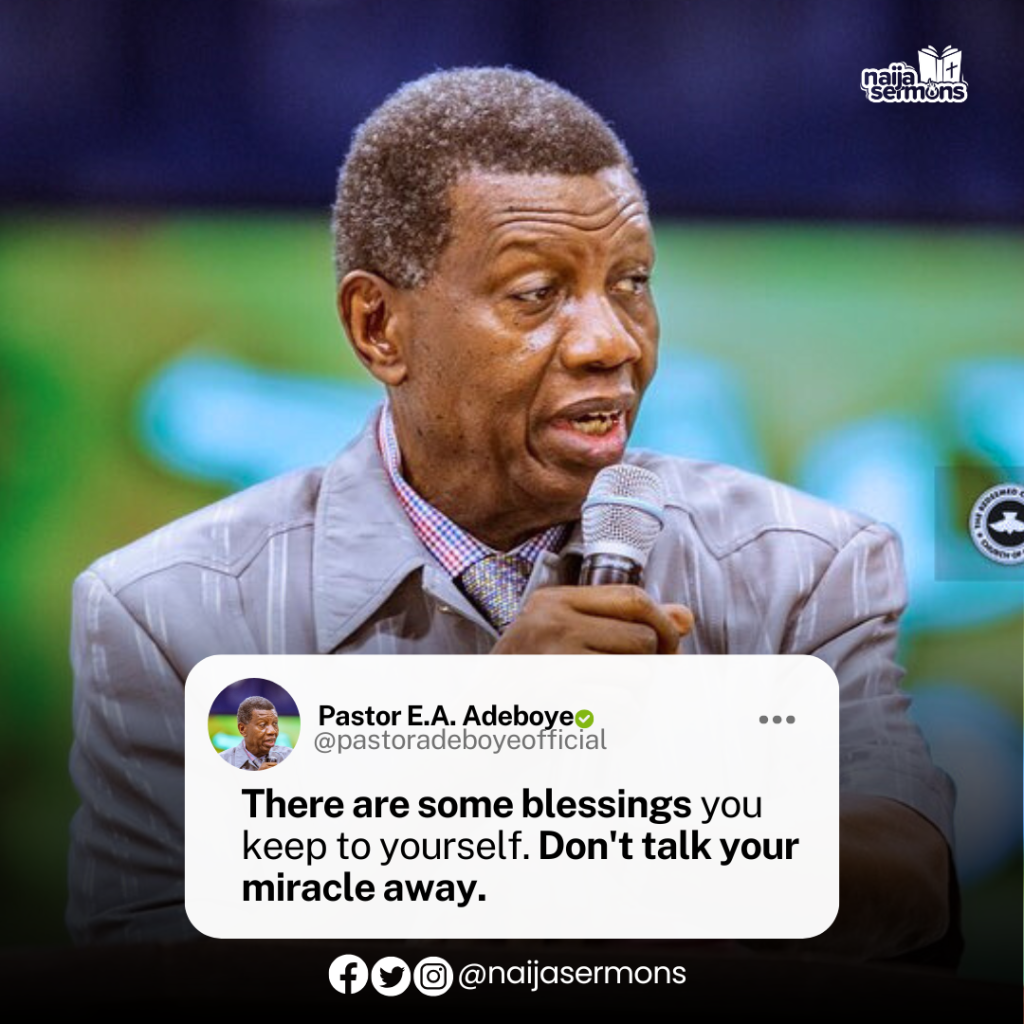 QUOTE OF THE DAY BY PASTOR E.A ADEBOYE 2
