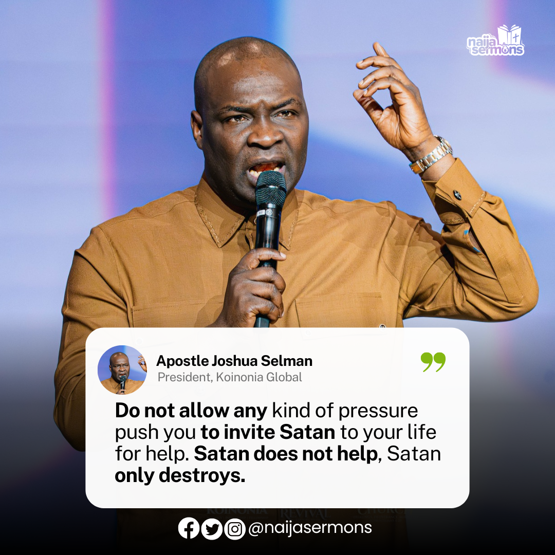 QUOTE OF THE DAY BY APOSTLE JOSHUA SELMAN 1