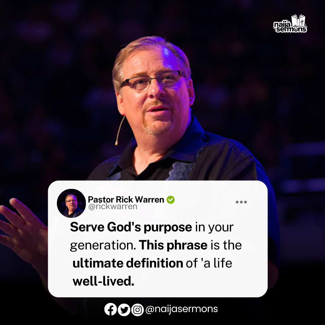 QUOTE OF THE DAY BY PASTOR RICK WARREN 1